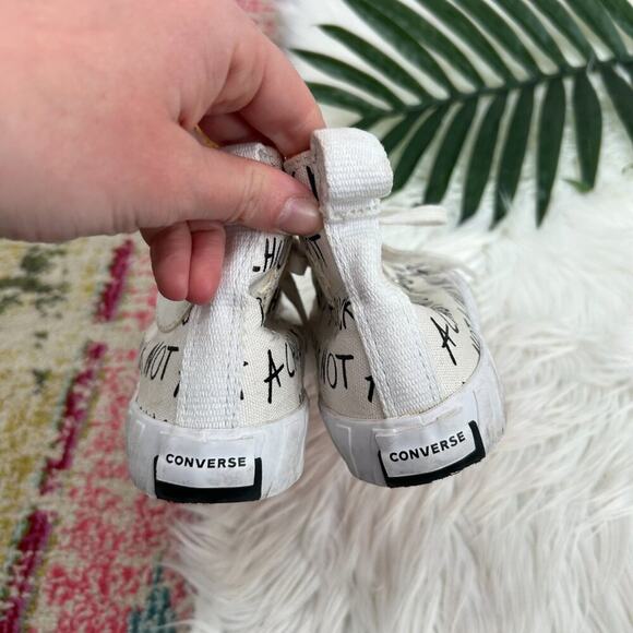 Converse Neutral White Black Not A Chunk Hight Top Lace Up Sneaker Boys 1 - Picture 6 of 8